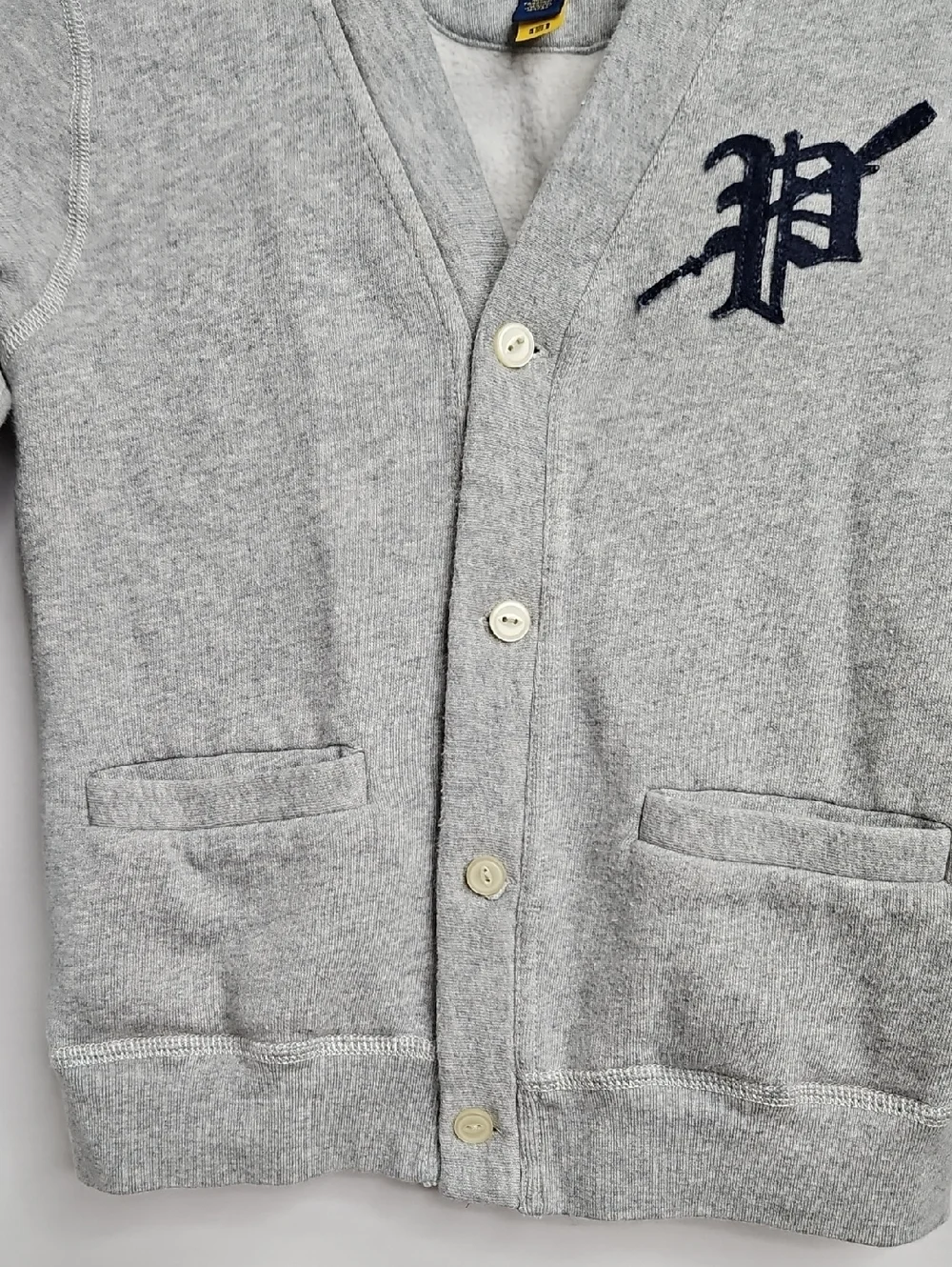 Polo Ralph Lauren Rowing Logo Gray Fleece Cardigan Sz 6 Boys